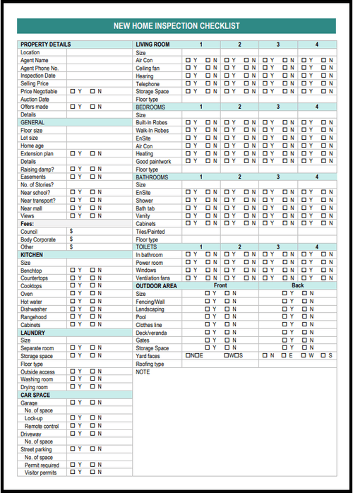 View of Free Home Inspection Checklists Templates